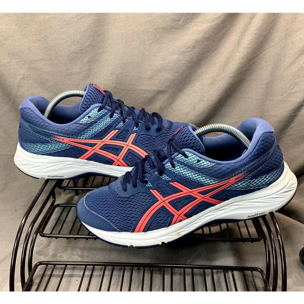 Asics Women's Gel Contend 6 Running Shoes Size 8.5 Blue/Pink/White Sneakers